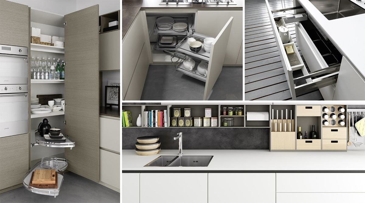 ante aperture scelta della cucina moderna - Tramontin