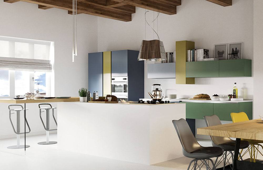cucina casa moderna mixematch colori