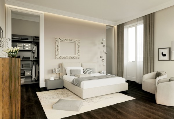 Camera da letto stile minimal elegante Trento